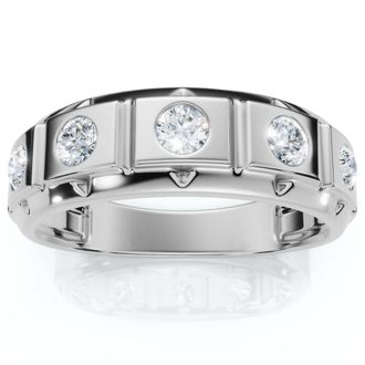 Pompeii3 1/2Ct Mens Diamond High Polish Wedding Ring Lab Grown Anniversary Band