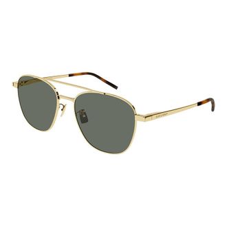 Saint Laurent Aviator Metal Frame Sunglasses - Gold