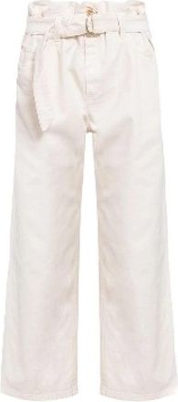 Brunello Cucinelli M0H43P5737 Jeans - Dames - Wijde Broeken - Beige - M - Katoen - Broeken