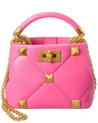 Valentino Roman Stud The Handle Mini Leather Shoulder Bag