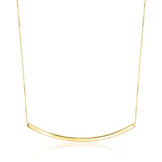 Canaria Canaria Italian 10kt Yellow Gold Curved Bar Necklace