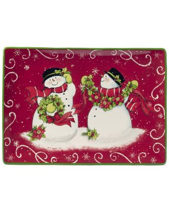 Certified International Holiday Magic Snowman Rectangular Platter