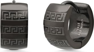 HMY Jewelry Black IP Stainless Steel Geometric Huggie Earrings at Nordstrom Rack