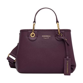Emporio Armani Tassen, Dames, Paars, ONE Size, Leer, Kleine Crossbody Tas