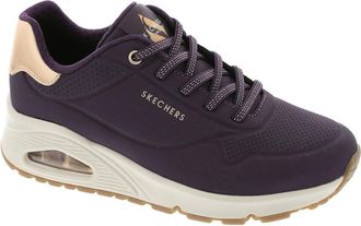 Skechers Womens Uno - Shimmer Away Sneaker, Purple, 4.5 UK