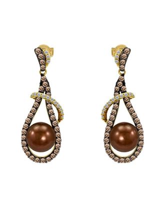 Le Vian Grand Sample Sale 14K Honey Gold 1.44 Ct. Tw. Diamond 8-9Mm Pearl Earrings