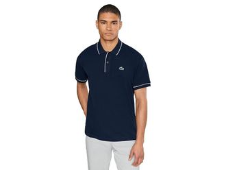Lacoste Heat Regulating Mini Pique Golf Polo Shirt Mens Clothing Navy Blue : 7 (2XL), Cotton/Elastane