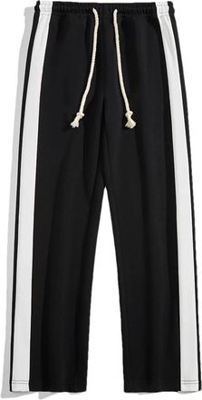 Generic Mens Wide Leg Pants Oversized Baggy Joggers Japanese Streetwear Trousers Cross Pants Black M