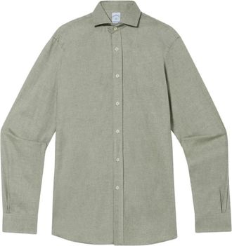 Brooks Brothers Slim Fit Overhemd met Spreidkraag - Heren - Casual Overhemden - Groen - S - Katoen - Overhemden
