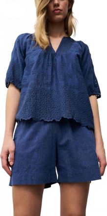 0039 Italy Bella Linen Short In Navy
