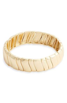 Nordstrom Wavy Link Stretch Bracelet in Gold at Nordstrom