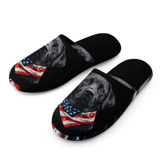Generic Labrador Retriever Dog U.S.A Flag Mens House Slippers Slip Indoor Slipper On Shoes Warm Outdoor