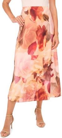 Halogen Romantic Rose Pull-On Midi Skirt in Faded Rose at Nordstrom Rack, Size Xx-Large
