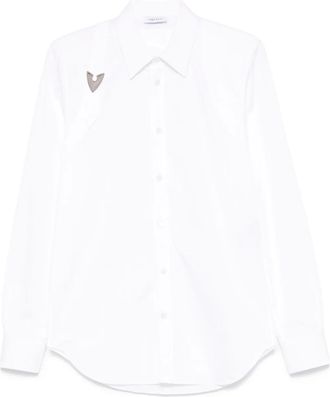 Alexander McQueen Camicia in popeline con fibbia - Bianco