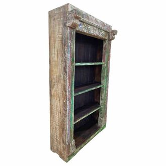 Wanderlust Deco Estanter&iacute;a librer&iacute;a de madera artesanal 134x49x217h cm