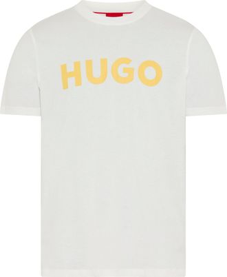 HUGO BOSS T-Shirt HUGO Dulivio, Herren, Gr. XXL, natural103, Single Jersey, Obermaterial: 100% Baumwolle, unifarben, regular fit normal, Rundhals, abgesteppte K