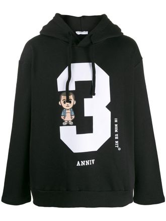 Ih Nom Uh Nit cartoon print hoodie - men - Cotton - S - Black