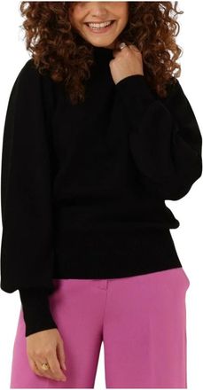 Y.A.S Gebreide Pullover Trui - Dames - Ronde hals truien - Zwart - M - Polyester - Truien & Vesten