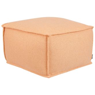 Beliani Puf De Algod&oacute;n Elegante Bolas Eps Cuadrado Escabel Otomana Sal&oacute;n Dormitorio Accesorio Del Hogar Naranja Sherali