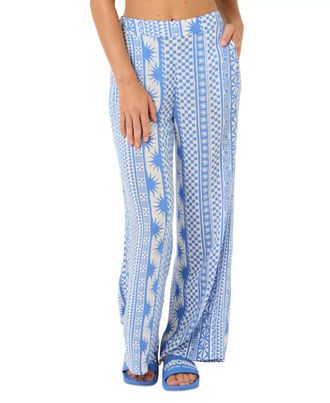 Rip Curl San Carlos Beach Pants Womens Blue High-Waisted Trousers PALL89
