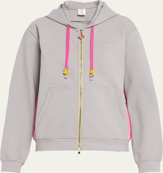 Casablanca Zip-Front Stretch Cotton Hoodie
