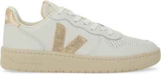 Veja White Solid V-10 Sneakers