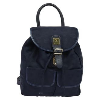 MCM Vintage Vicetos Backpack Nylon Navy Nylon Backpack Bag (Pre-Owned)