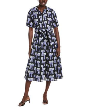 Gracia Bow 3D Print Shirtdress