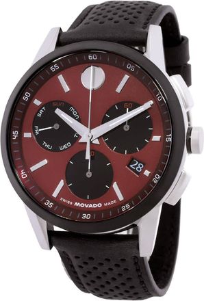 Movado Museum Sport Chronograph Quartz Burgundy Dial Mens Watch 0607897