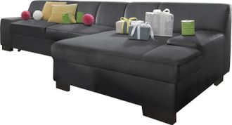 Domo Collection Ecksofa »Norma Top, elegant und modern, flache Armlehnen, komfortabel, L-Form« wahlweise mit Bettfunktion