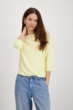 Monari Rundhalspullover MONARI, Damen, Gr. 44, mango sorbet, Strick, Obermaterial: 100% Viskose, clean, unifarben, regular fit normal, Rundhals, Raglan&auml;rmel 