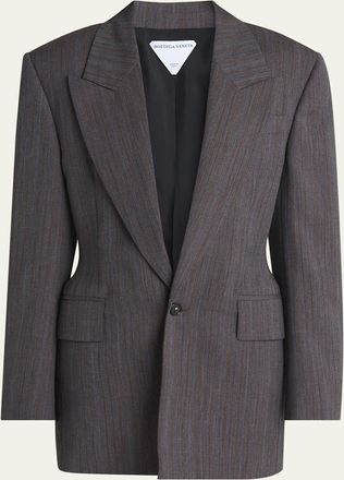 Bottega Veneta Subtle Stripe Melange Wool Jacket