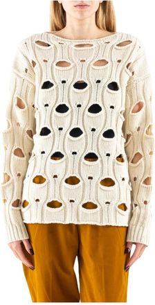 Tela Round-neck Truien - Dames - Ronde hals truien - Wit - XS - Truien & Vesten