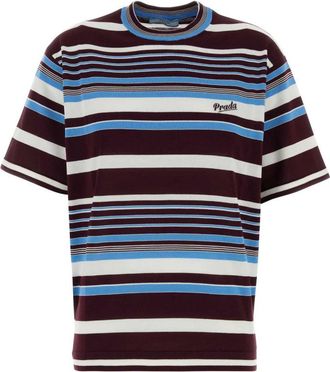 Prada Multicolor Stripes Crew Neck T-Shirt