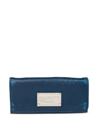 Marc Jacobs logo-plate wallet - women - Leather - One Size - Blue