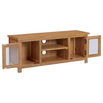 Berkfield Home TV Cabinet 110x35x44 cm Solid Oak Wood in Brown | Size: 110 x 35 x 44 cm