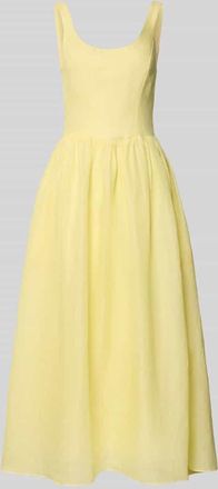 Bardot Bardot Midikleid aus Ramie Modell LAWRENCE SCOOP in GELB, Gr&ouml;&szlig;e 34