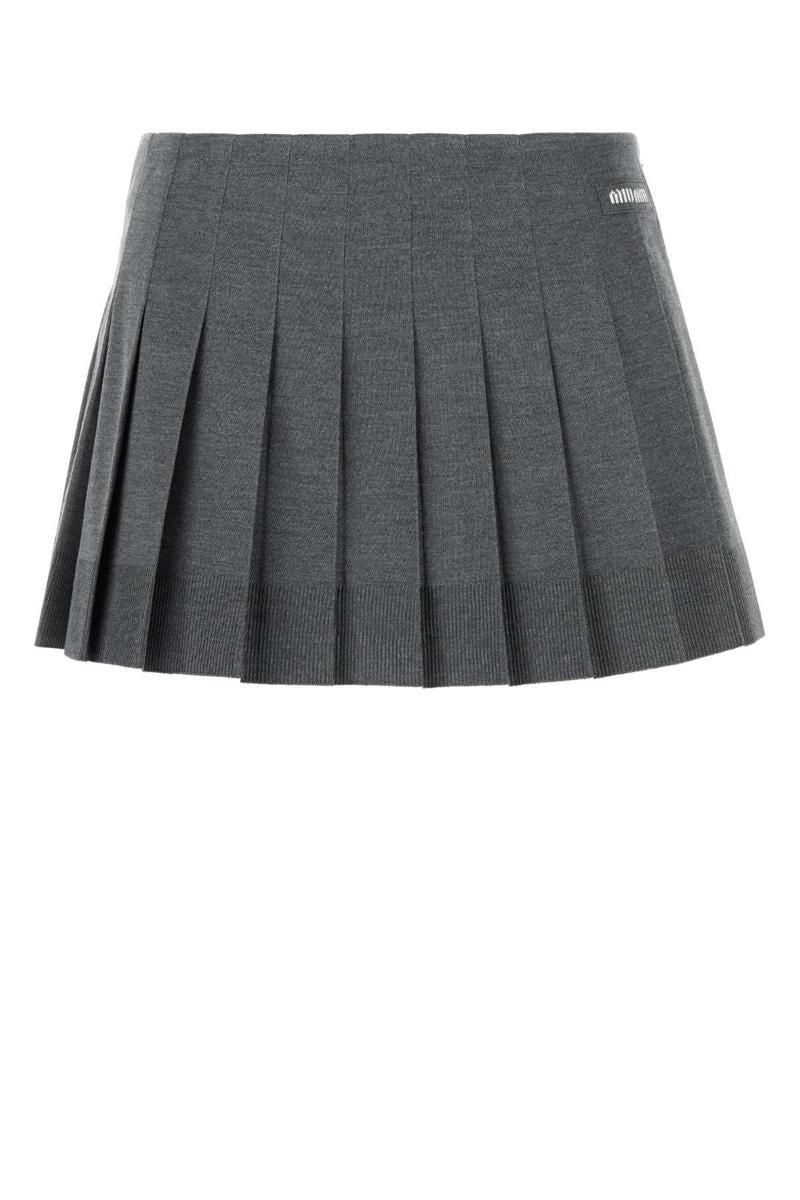 GREY WOOL MIU SKIRT スカート MIU