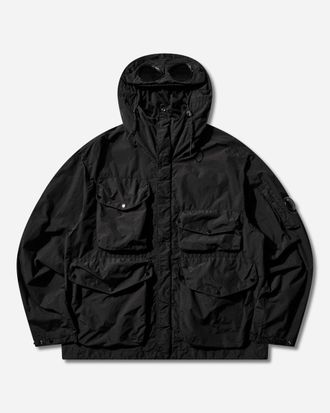 C.P. Company Men s Flatt Nylon Goggle Jacket Black