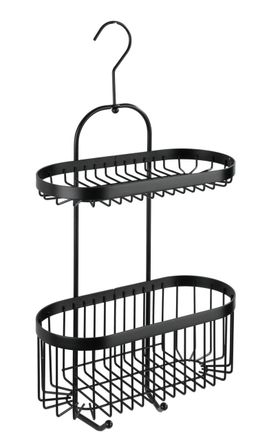 WENKO Classic Plus Estanter&iacute;a Negra Para Ba&ntilde;o