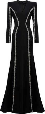 Jenny Packham Verfraaide maxi-jurk met lange mouwen - Zwart