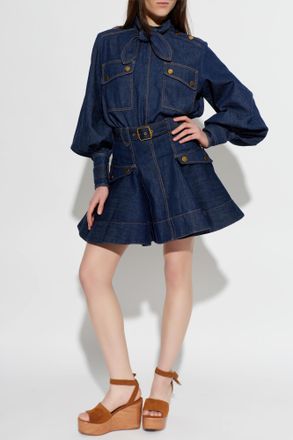 Zimmermann Denim Skirt, Womens, Navy Blue