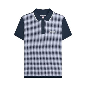 Lambretta Heren Gingham Polo Shirt (Marineblauw)