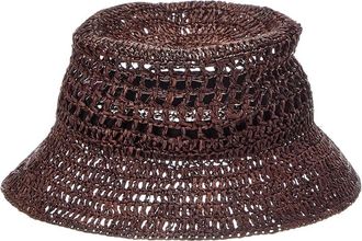 Bruno Magli Crochet Short Brim Bucket Hat