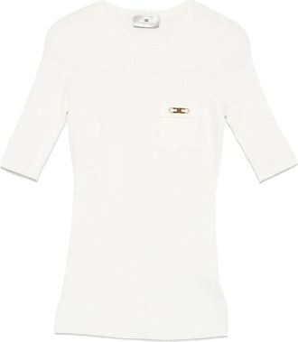 Elisabetta Franchi White Short-sleeved Sweater