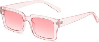 Generic Mens Square Outdoor Sunglasses Womens Vacation Driving Commuting Sun Glasses(Pink)