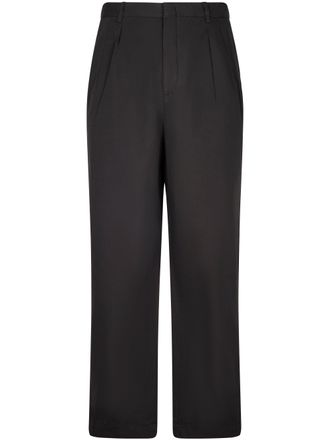 Cellar Door Straight-Leg Trousers with Mid-Rise Waist and Pleated Front
