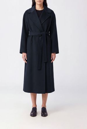 Max Mara S Max Mara Cappotto lungo a vestaglia in lana e cashmere con cintura