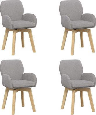 vidaXL Sillas De Comedor Giratorias 4 Uds. Boucl&eacute; Gris Claro Vidaxl