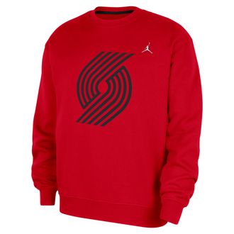 Nike Jordan Mens Portland Trail Blazers Statement Essentials Jordan NBA Fleece Crew-Neck Sweatshirt in Red | HM7602-657